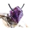Amethyst dunkel "Morion" Kristallspitze / Rohstein angetrommelt, gebohrt - AA-Sonderqualität - ca. 2,8 cm x 2,2 cm x 2,1 cm