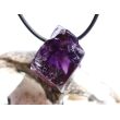 Amethyst dunkel "Morion" Kristallspitze / Rohstein angetrommelt, gebohrt - AA-Sonderqualität - ca. 2,8 cm x 2,2 cm x 2,1 cm