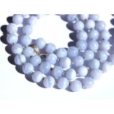 Chalcedon blau gebändert Halskette / Kugelkette -...