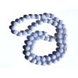 Chalcedon blau gebändert Halskette / Kugelkette - Kugeln 8 mm - 925iger Silber - ca. 60 cm - Sonderqualität -