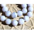 Chalcedon blau gebändert Halskette / Kugelkette - Kugeln 8 mm - 925iger Silber - ca. 60 cm - Sonderqualität -