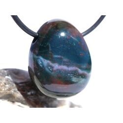 Heliotrop Trommelstein gebohrt - AA-Sonderqualit�t - ca. 2,6 cm x 2,1 cm x 1,2 cm