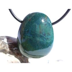 Heliotrop Trommelstein gebohrt - Sonderqualit�t - ca. 2,9 cm x 2,3 cm x 1,4 cm