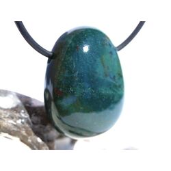 Heliotrop Trommelstein gebohrt - Sonderqualit�t - ca. 2,9 cm x 2,3 cm x 1,4 cm