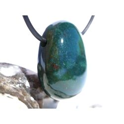 Heliotrop Trommelstein gebohrt - Sonderqualit�t - ca. 2,9 cm x 2,3 cm x 1,4 cm