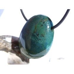 Heliotrop Trommelstein gebohrt - Sonderqualit�t - ca. 2,9 cm x 2,3 cm x 1,4 cm