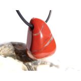 Jaspis rot Schmuckstein gebohrt - Sonderqualität - ca. 2,7 cm x 1,9 cm x 1,2 cm - Sonderpreis wg. Makel -