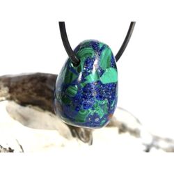 Azurit-Malachit (gepr.) Trommelstein gebohrt - ca. 2,5 cm x 1,8 cm x 1,7 cm