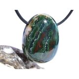 Heliotrop-Moosachat Trommelstein gebohrt - Sonderqualit�t...