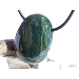 Heliotrop-Moosachat Trommelstein gebohrt - Sonderqualität - ca. 3 cm x 2,3 cm x 1,4 cm
