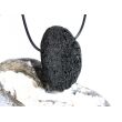 Lava schwarz XXL Scheibenstein gebohrt - ca. 4,4 cm x 3,4 cm x 1 cm