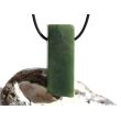 Nephrit-Jade XXL Schmuckstein / Scheibenstein gebohrt matt - Sonderqualität - Handarbeit - ca. 4,9 cm x 1,8 cm x 1 cm