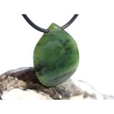 Nephrit-Jade Schmuckstein / Scheibenstein gebohrt -...