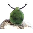 Nephrit-Jade Schmuckstein / Scheibenstein gebohrt - Sonderqualität - Handarbeit - ca. 3 cm x 2,3 cm x 0,5 cm