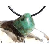 Smaragd Schmuckstein / Trommelstein gebohrt (Beryll) -...