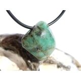 Smaragd Schmuckstein / Trommelstein gebohrt (Beryll) - Rarität - ca. 2,3 cm x 2,2 cm x 1,3 cm