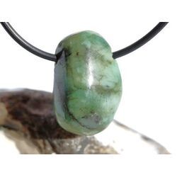 Smaragd Trommelstein gebohrt (Beryll) - Rarit�t - ca. 2,5 cm x 1,6 cm x 1,5 cm