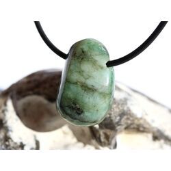 Smaragd Trommelstein gebohrt (Beryll) - Rarit�t - ca. 2,5 cm x 1,6 cm x 1,5 cm