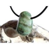 Smaragd Trommelstein gebohrt (Beryll) - Rarität - ca. 2,5 cm x 1,6 cm x 1,5 cm