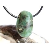 Smaragd Trommelstein gebohrt (Beryll) - Rarität - ca. 2,5 cm x 1,6 cm x 1,5 cm