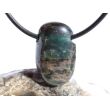 Apatit blau natur Trommelstein / Schmuckstein gebohrt - ca. 2,4 cm x 1,5 cm x 0,7 cm