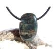 Apatit blau natur Trommelstein / Schmuckstein gebohrt - ca. 2,4 cm x 1,5 cm x 0,7 cm