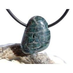 Apatit blau natur Trommelstein gebohrt - ca. 2,2 cm x 1,8...