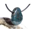 Apatit blau natur Trommelstein / Scheibenstein gebohrt - ca. 2,5 cm x 2 cm x 0,7 cm