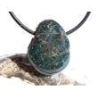 Apatit blau natur Trommelstein / Scheibenstein gebohrt - ca. 2,5 cm x 2 cm x 0,7 cm