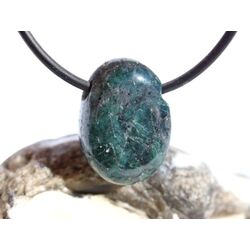 Apatit blau natur Trommelstein / Schmuckstein gebohrt - ca. 2,1 cm x 1,6 cm x 1,1 cm