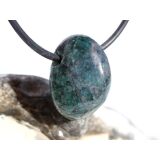Apatit blau natur Trommelstein / Schmuckstein gebohrt -...