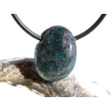 Apatit blau natur Trommelstein / Schmuckstein gebohrt -...
