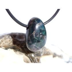 Apatit blau natur Schmuckstein Cabochon / Trommelstein gebohrt - ca. 2,1 cm x 1,5 cm x 0,8 cm