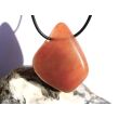 Chalcedon rot (Blutchalcedon) XXL Schmuckstein / Scheibenstein gebohrt - AA-Sonderqualität - Rarität - Handarbeit - ca. 4,6 cm x 3,6 cm x 1,2 cm