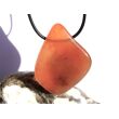 Chalcedon rot (Blutchalcedon) XXL Schmuckstein / Scheibenstein gebohrt - AA-Sonderqualität - Rarität - Handarbeit - ca. 4,6 cm x 3,6 cm x 1,2 cm