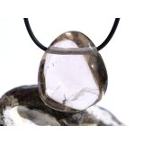 Rauchquarz hell XL Trommelstein gebohrt - AA-Sonderqualität - ca. 3,5 cm x 3 cm x 1,6 cm (GKS)