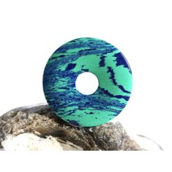 Azurit-Malachit (rek.) Donut Edelstein 25 mm (2,2 mm stark)