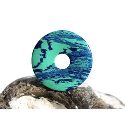 Azurit-Malachit (rek.) Donut Edelstein 25 mm (2,2 mm stark)