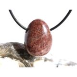 Porzellanit (Blumenjaspis) Trommelstein gebohrt - Sonderqualität - ca. 2,7 cm x 2 cm x 1,2 cm