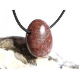 Porzellanit (Blumenjaspis) Trommelstein gebohrt - Sonderqualität - ca. 2,7 cm x 2 cm x 1,2 cm