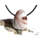 Porzellanit (Blumenjaspis) Trommelstein gebohrt - schöne Qualität - ca. 2,5 cm x 1,9 cm x 1,5 cm - Sonderpreis wg. Makel -