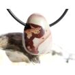 Porzellanit (Blumenjaspis) Trommelstein gebohrt - schöne Qualität - ca. 2,5 cm x 1,9 cm x 1,5 cm - Sonderpreis wg. Makel -