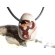 Porzellanit (Blumenjaspis) Trommelstein gebohrt - schöne Qualität - ca. 2,5 cm x 1,9 cm x 1,5 cm - Sonderpreis wg. Makel -
