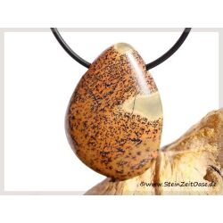 Porzellanit (Blumenjaspis) XXL Scheibenstein / Trommelstein gebohrt - Sonderqualität - ca. 3,9 cm x 2,8 cm x 1,1 cm