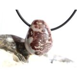 Porzellanit (Blumenjaspis) Trommelstein gebohrt - Sonderqualität - ca. 2,5 cm x 2 cm x 1,4 cm