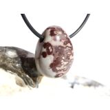 Porzellanit (Blumenjaspis) Trommelstein gebohrt - Sonderqualität - ca. 2,5 cm x 2 cm x 1,4 cm