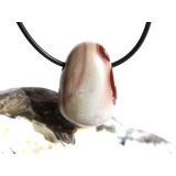 Porzellanit (Blumenjaspis) Trommelstein gebohrt - schöne Qualität - ca. 2,9 cm x 2 cm x 1,5 cm