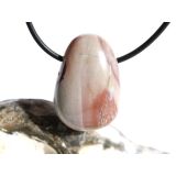 Porzellanit (Blumenjaspis) Trommelstein gebohrt - schöne Qualität - ca. 2,9 cm x 2 cm x 1,5 cm