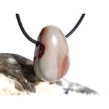 Porzellanit (Blumenjaspis) Trommelstein gebohrt - schöne Qualität - ca. 2,9 cm x 2 cm x 1,5 cm