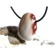 Porzellanit (Blumenjaspis) Trommelstein gebohrt - schöne Qualität - ca. 2,9 cm x 2 cm x 1,5 cm